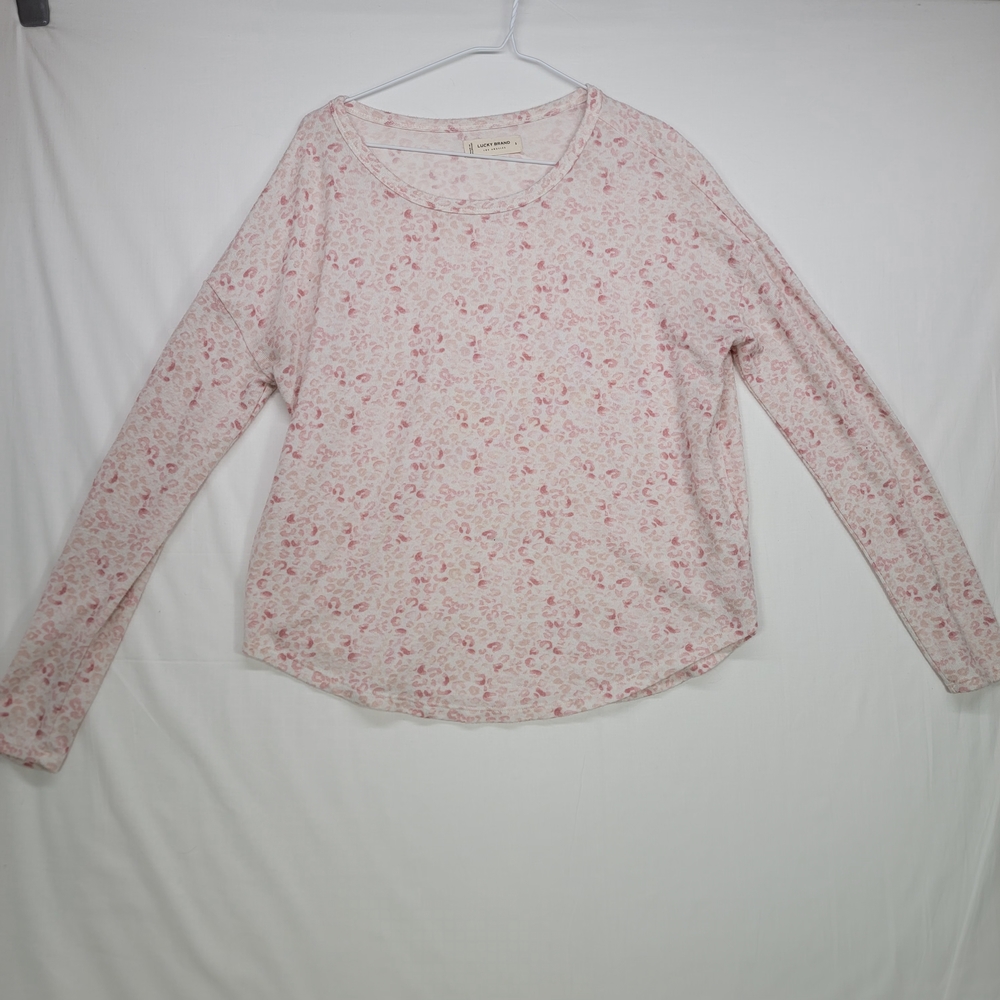 Lucky Brand Pink Floral Long Sleeve Top